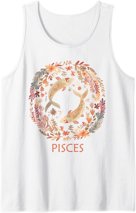 Pisces Astrology Floral Zodiac Bohemian Design