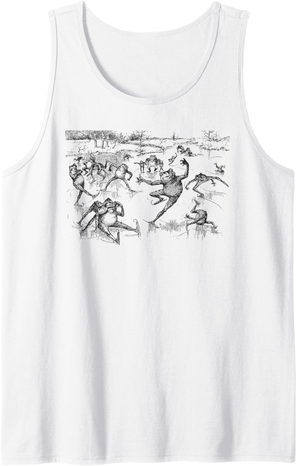 Cottagecore Frogs Ice Skating – Vintage Winter Aesthetics Tank Top Cottagecore Frogs Ice Skating – Vintage Winter Aesthetics Tank Top