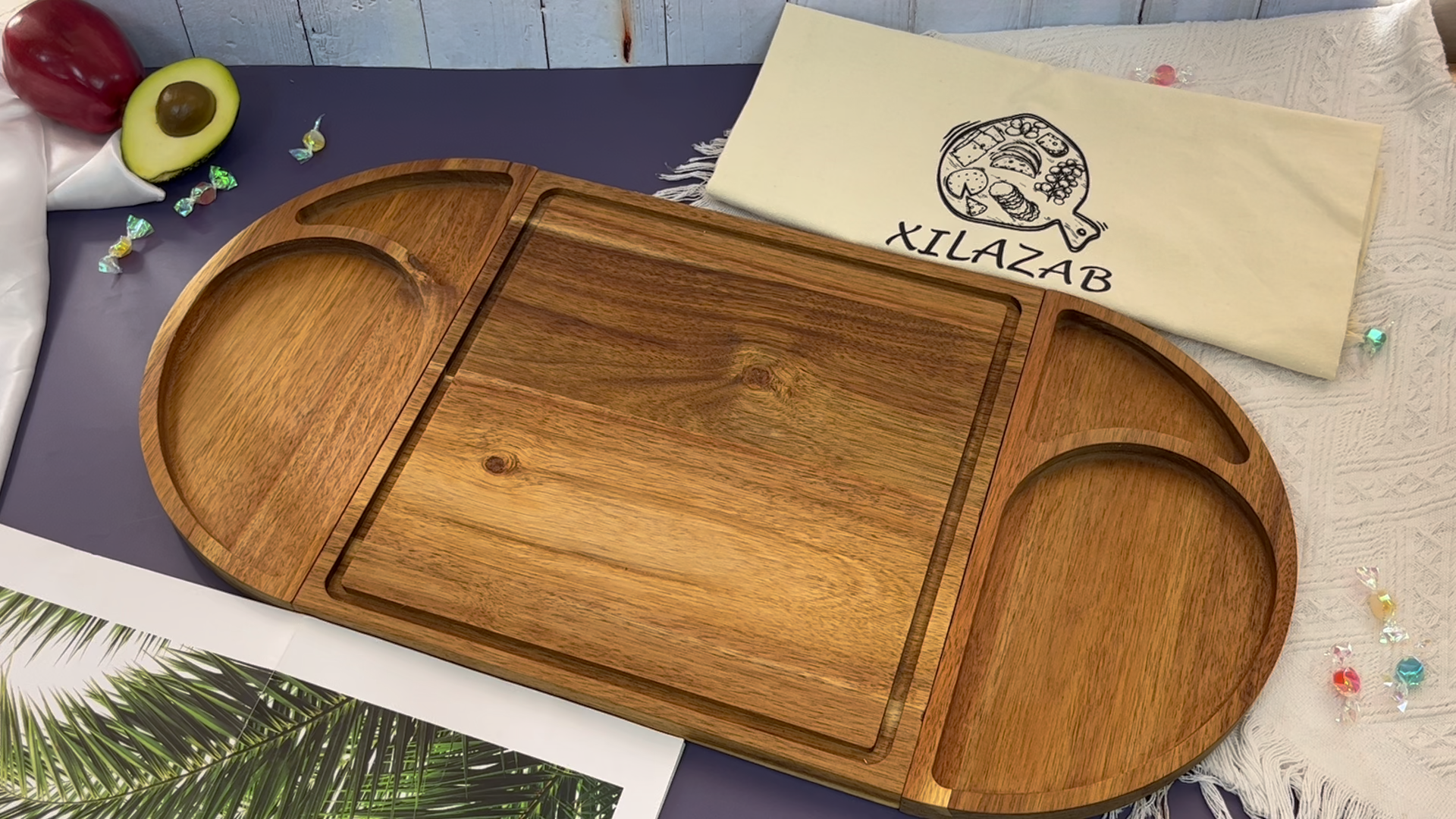 Juego Tabla de Cortar 3 Piezas Madera Acacia miniatura 7