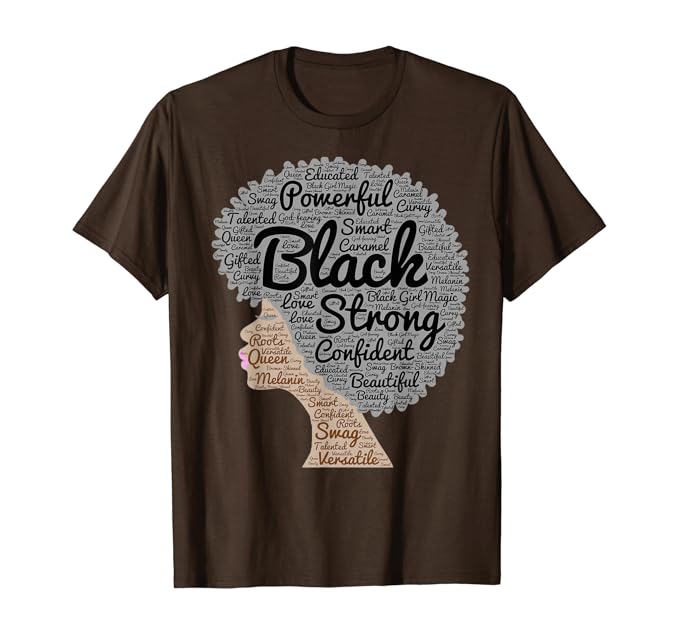 Amazon Com Natural Hair Afro Word Art T Shirt For Black Women