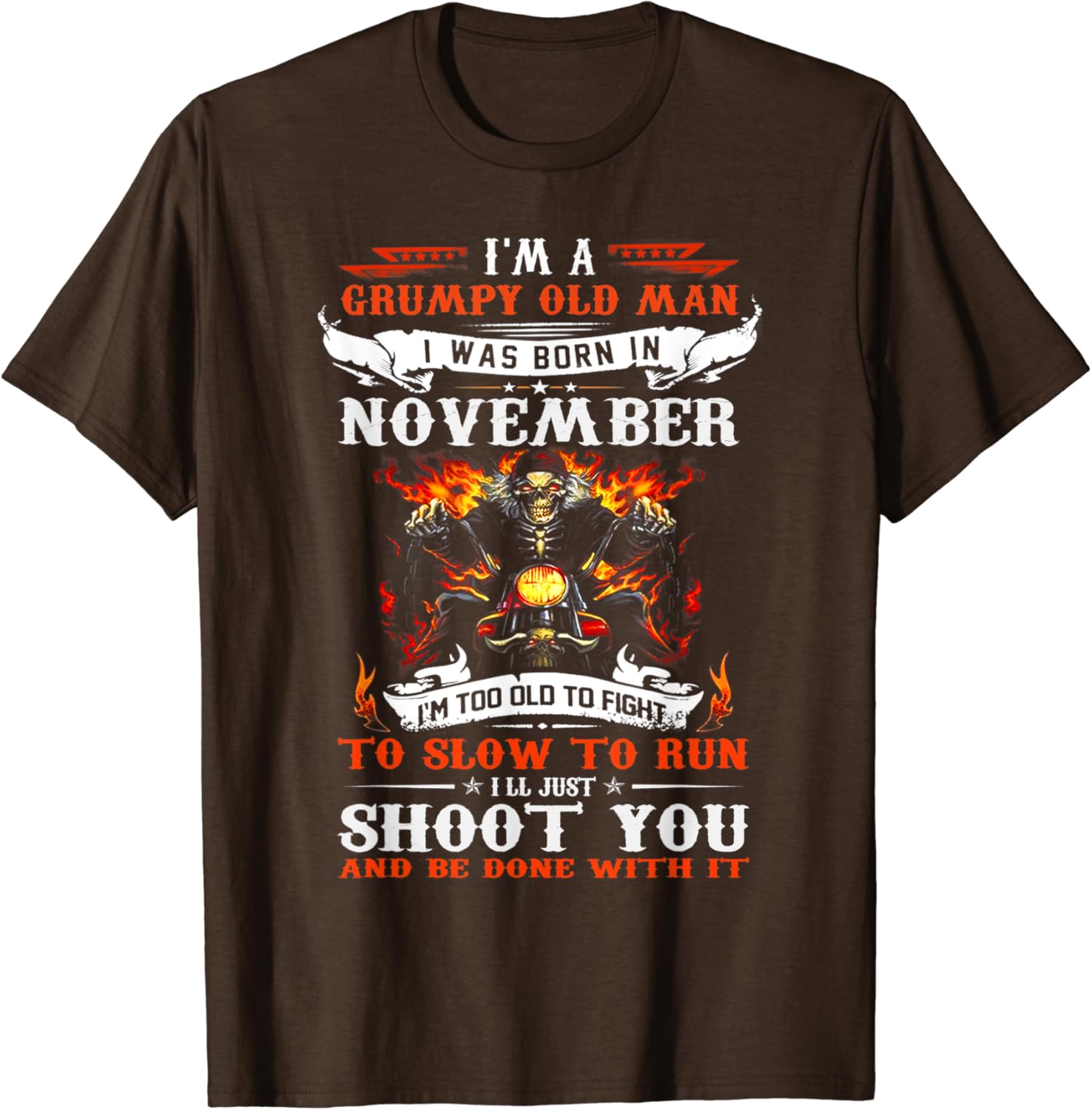Grumpy old man born in november t shirt Clearance