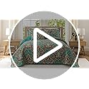 VAPUTAR Quilt Queen Bedding Set - Soft Cotton Quilts with Paisley Floral Pattern - Lightweight Reversible Bedspreads for Farmhouse (3 Pieces, Bright Teal)