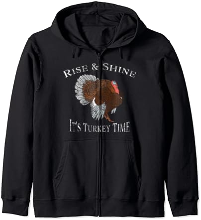 Turkey Hunter Thanksgiving It is Turkey Time Fall Tom Searching Zip Hoodie