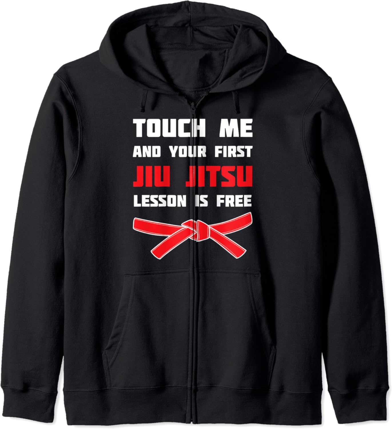 Jiu Jitsu MMA Martial Arts Fighting Red Belt Zip Hoodie