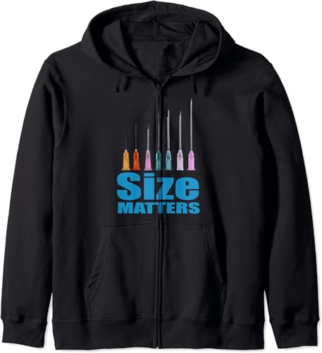 Nurse Classic Size Matter Funny Zip Hoodie