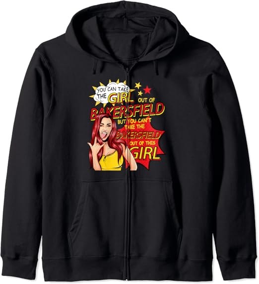 Amazon Bakersfield のレトロな女の子 コミックスタイル ベーカーズフィールドガール ジップパーカー オリジナルプリント 通販 Amazon Bakersfield のレトロな女の子 コミックスタイル ベーカーズフィールドガール ジップパーカー オリジナルプリント 通販