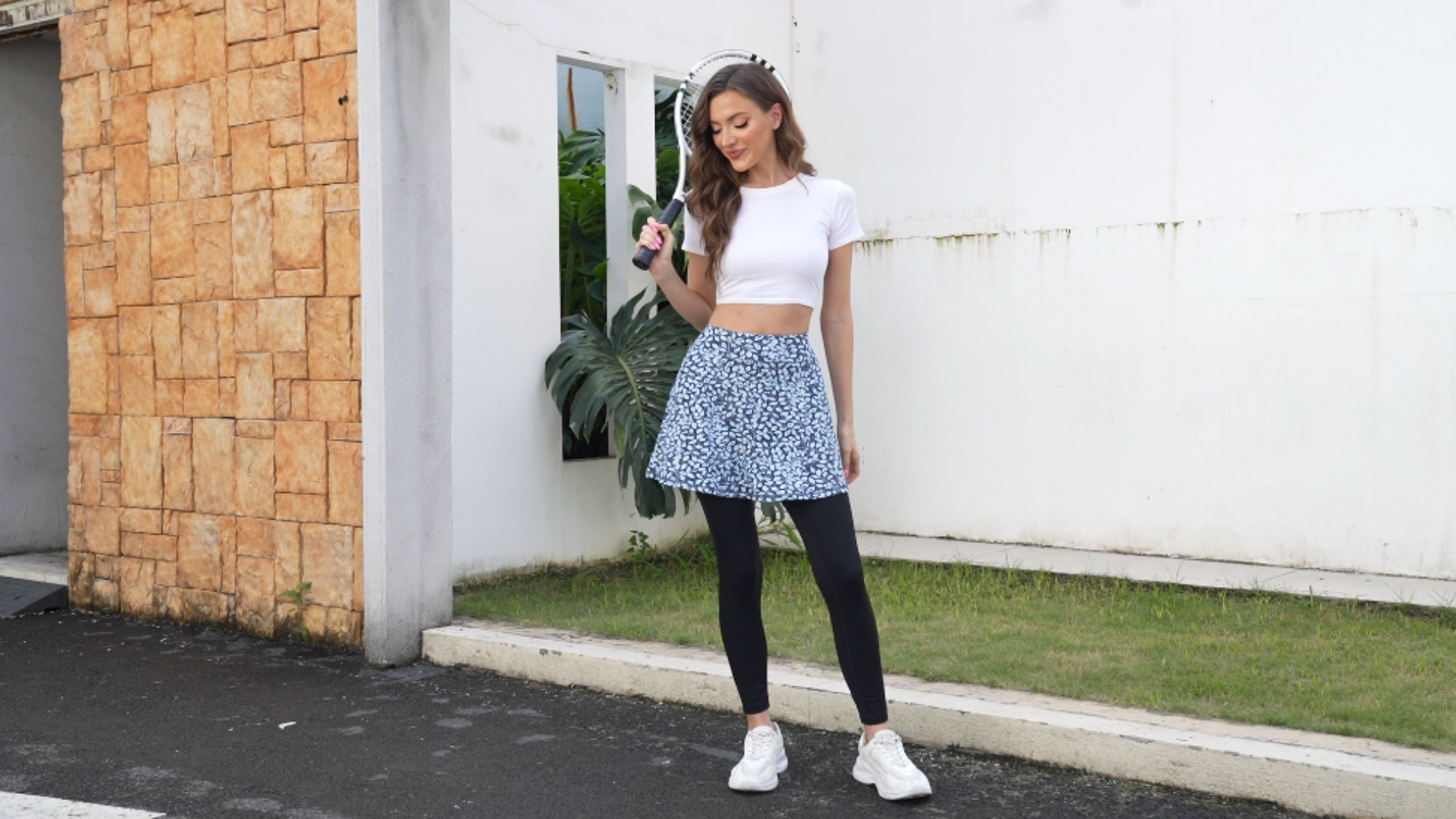 LouKeith Skirted Leggings for Women Athletic Skirt with Leggings