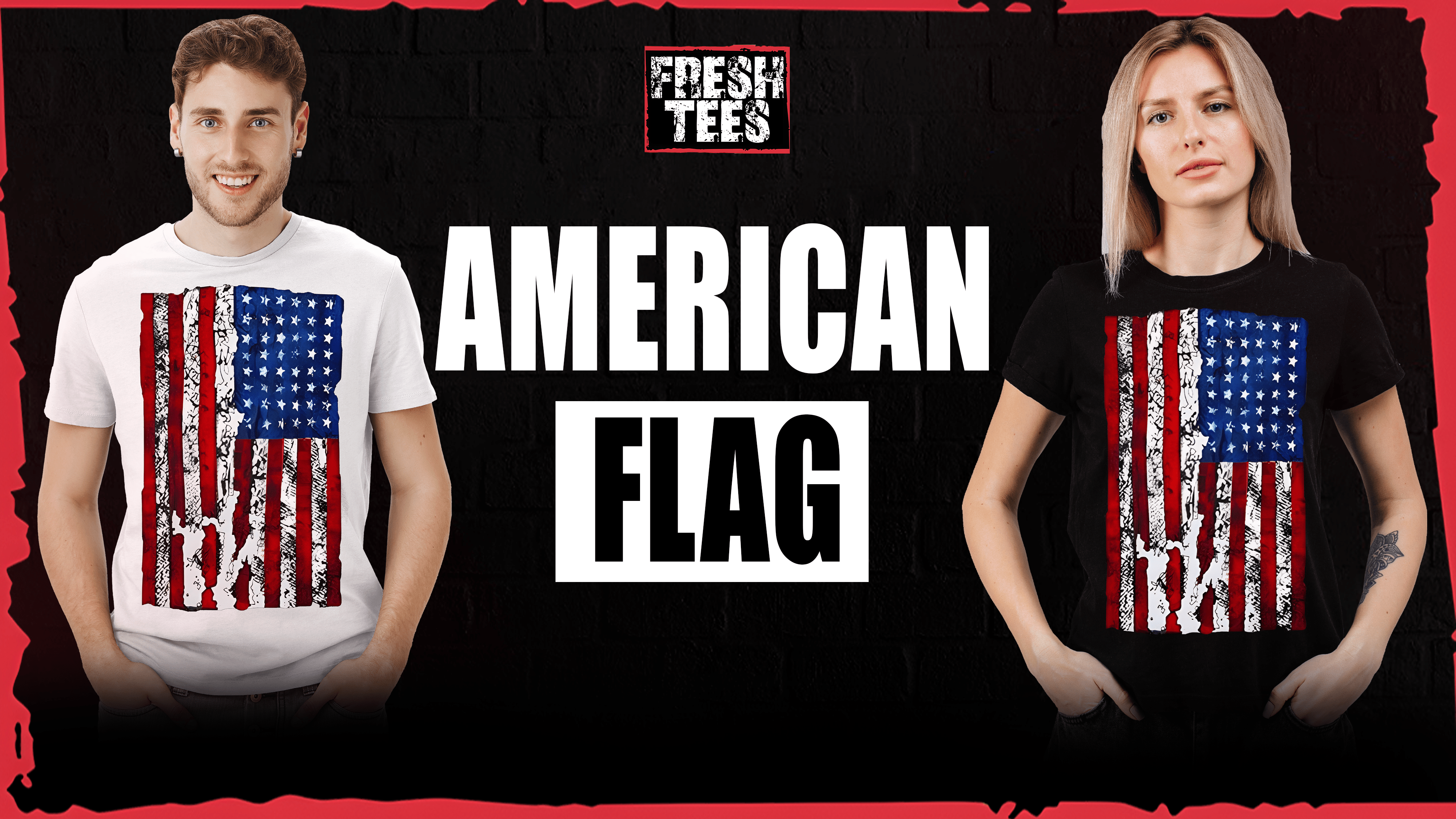 T-Shirt Uomo Bandiera Americana Con Gabbia Toracica 100% Cotone - Foto 6