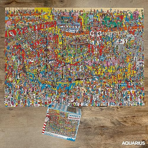 Miniatura 3 de Aquarius Where's Waldo (rompecabezas de 3000 piezas) - Producto oficial de Where's Waldo y coleccionables - Sin deslumbramiento - Ajuste de