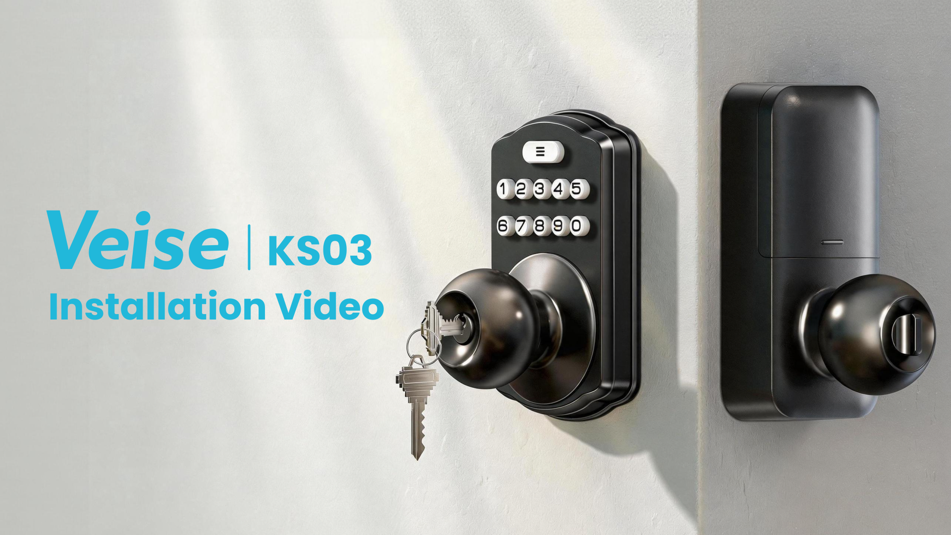 Veise KS03 Keypad Door Knob Lock, Keyless Entry Digital Lock with