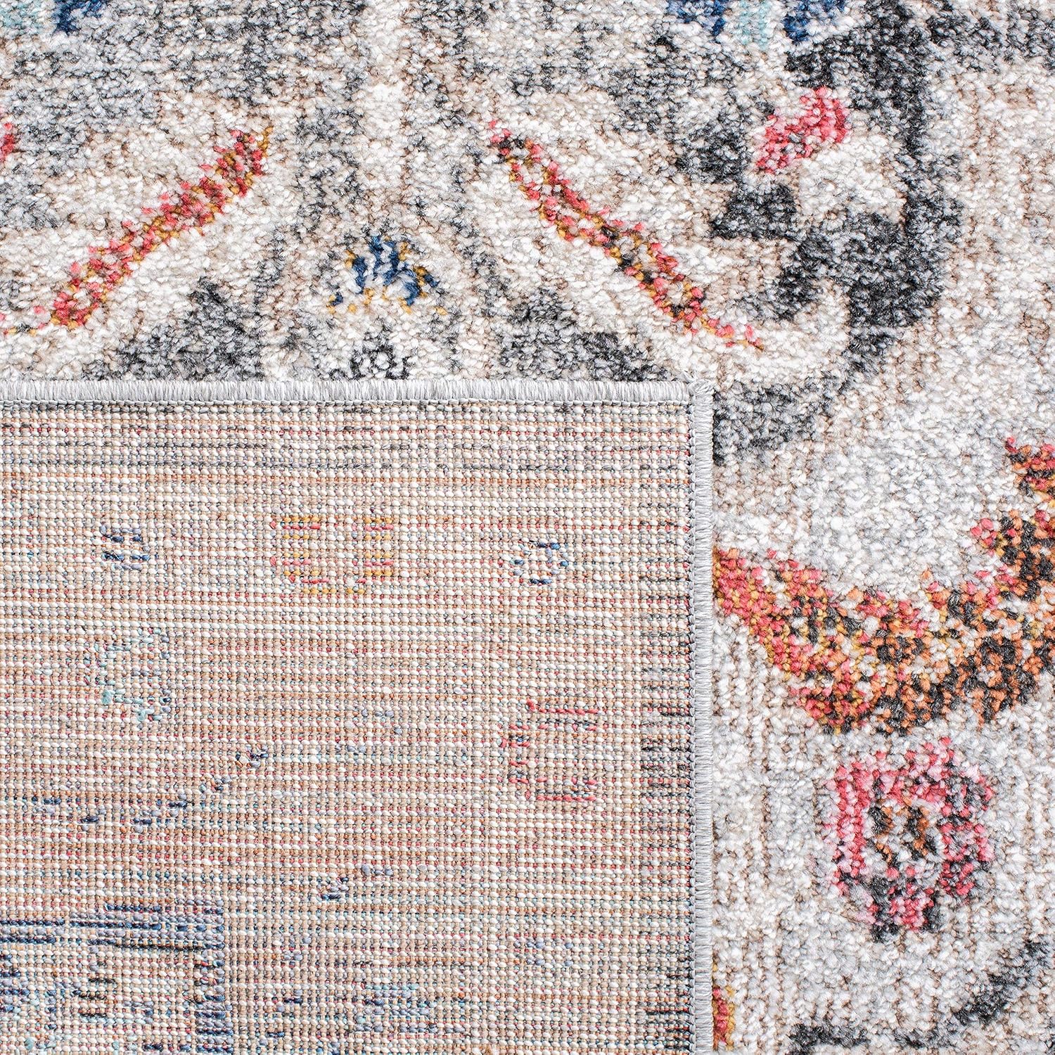 SAFAVIEH Phoenix Collection Runner Rug - 2'2" x 10', Ivory & Grey, Boho Chic Oriental Medallion Design, Non-Shedding & Easy Care, Ideal for High Traffic Areas in Living Room, Bedroom (PHX293A)
