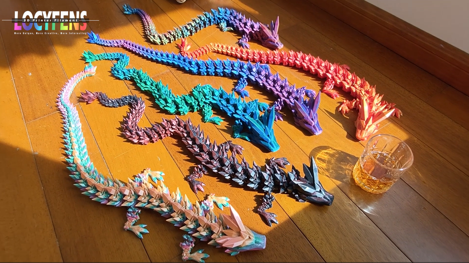 Générique Dragon Articulé Imprimé 3D – Cracheur De Feu, Nacré, 30 Cm, Luminescent, Jouet Fidget Et Déco