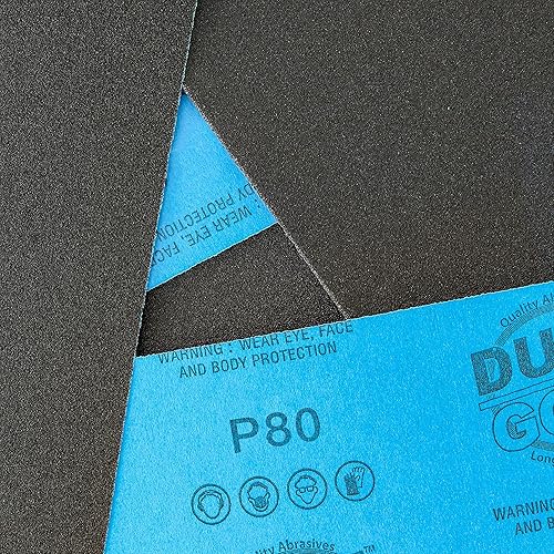 Miniatura 37 de Dura-Gold Hojas de papel de lija húmedo o seco de grano 320, 5-1/2 x 9 pulgadas, caja de 25 - lijado de corte fino, detalles, pulido automotriz