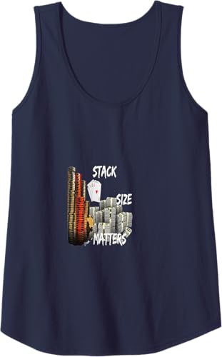 Miniatura 10 de Stack Size Matters - Camiseta sin mangas de póquerTexas Holdem, Negro -