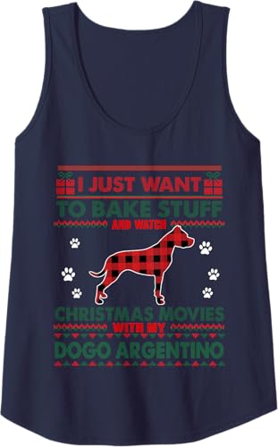Miniatura 3 de Christmas Movies Dogo Argentino Dog Ugly Christmas Sweater Tank Top
