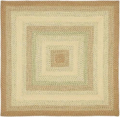 Washable Rug Outdoor Braided Collection - 8' Square, Rust &
