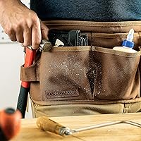 Vista 2 de Texas Canvas Wares Delantal de herramientas, delantal de cintura, cinturón de herramientas Delantal de trabajo resistente de lona encerada, 11