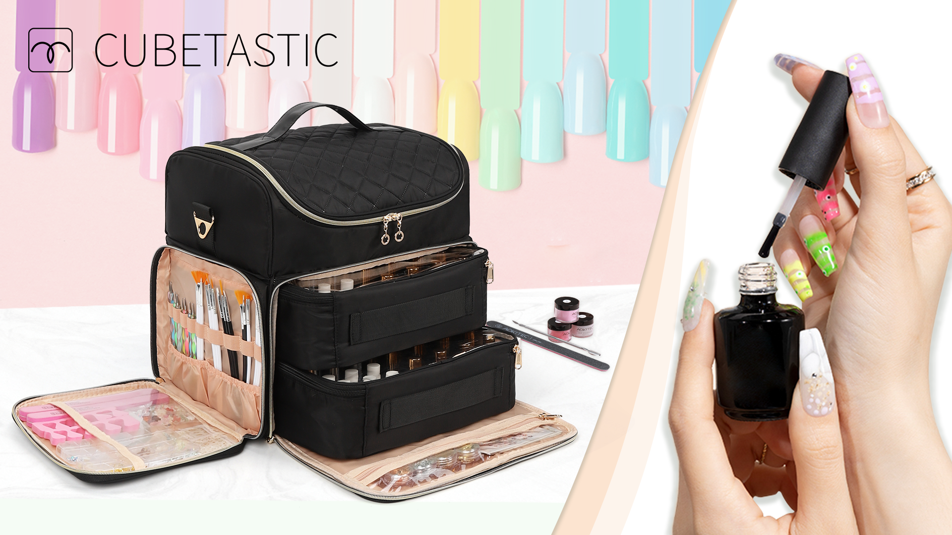 Amazon.com : Extra Large Nail Polish Organizer Case Holds 86 to
