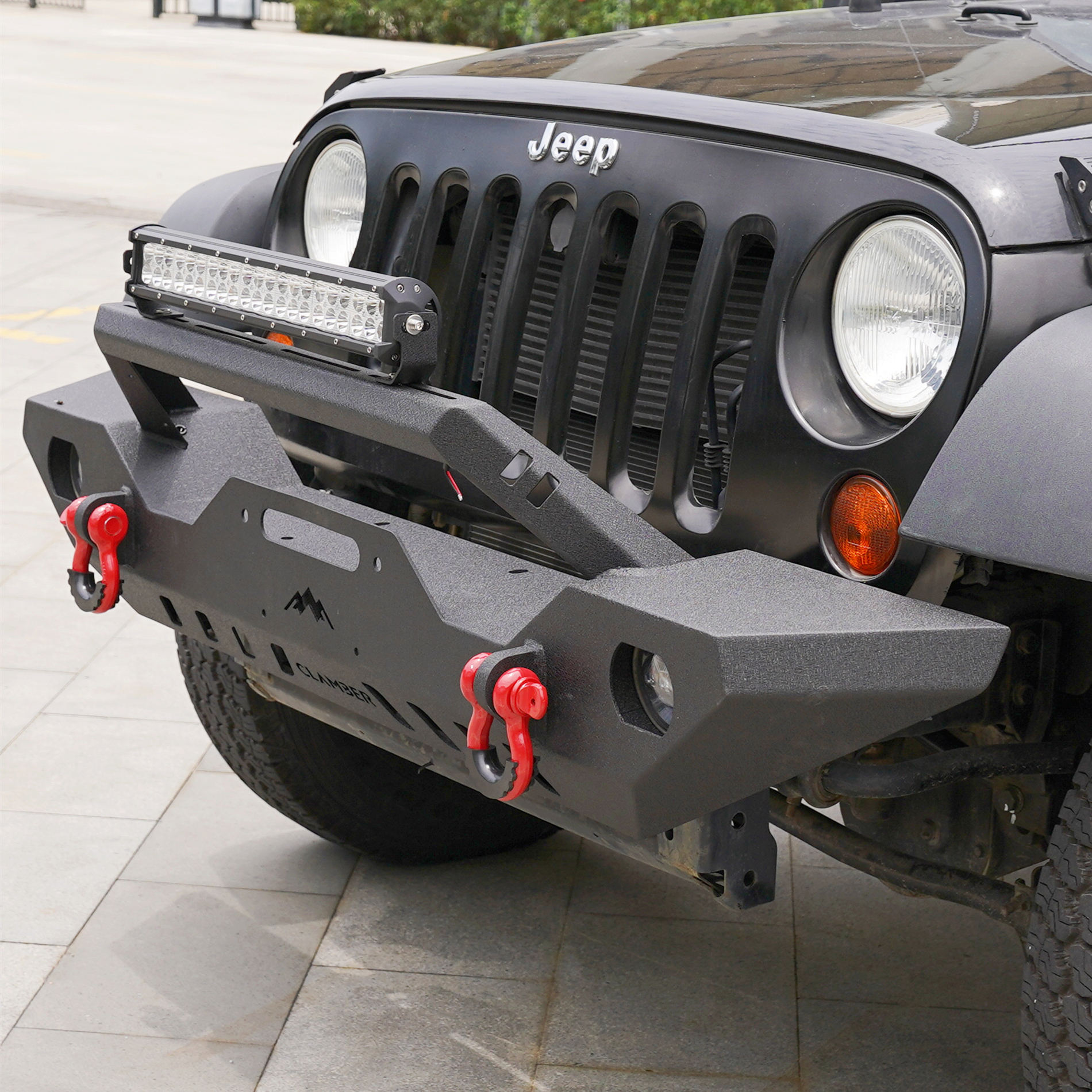 Amazon.com: CLAMBER Off-road Front Bumper for Jeep Wrangler JK/JKU