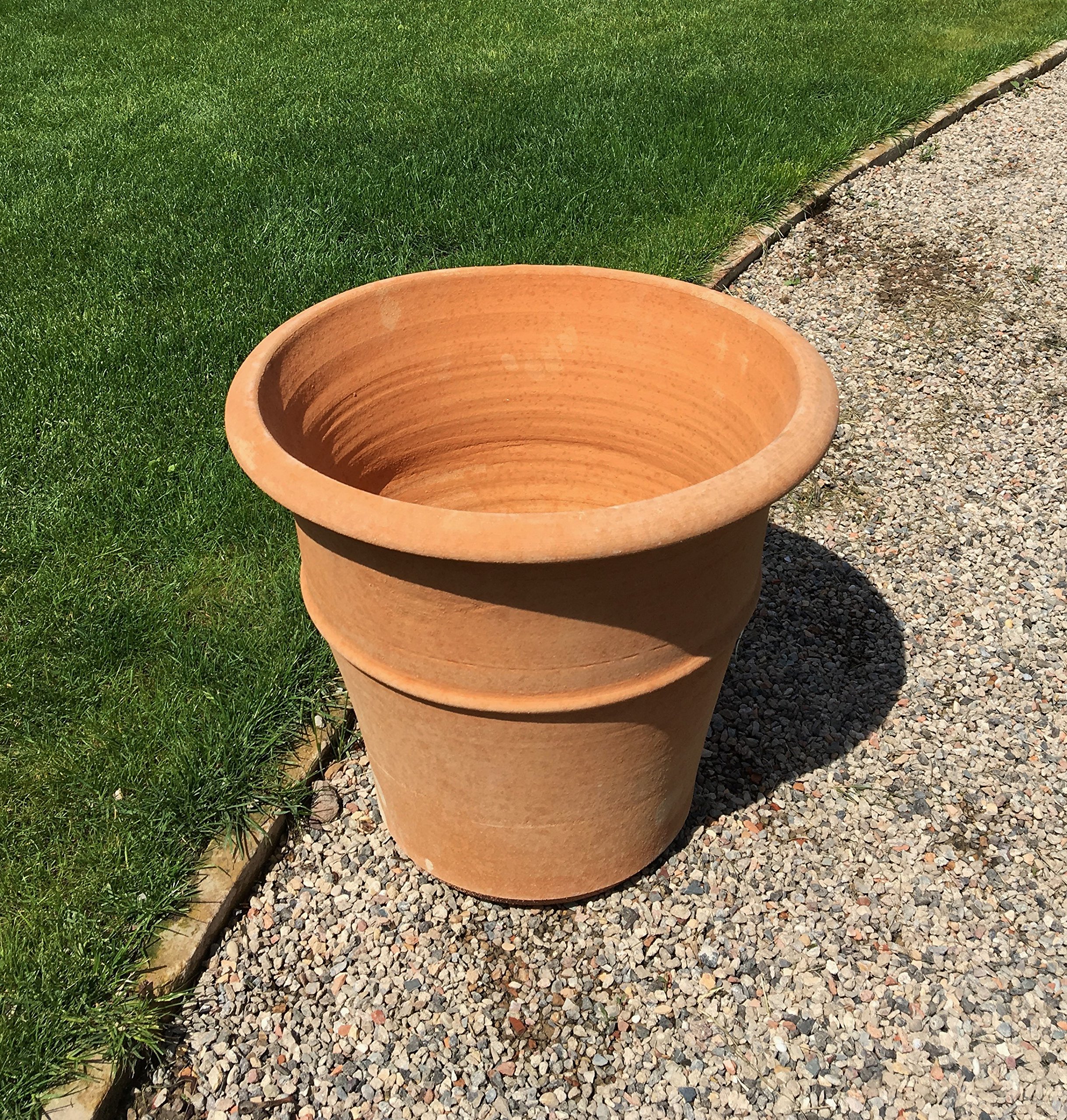 Palatina Werkstatt Doniczka z terakoty Yucca 35 cm – w 100% ręcznie wykonany unikat – udekoruj swój dom odporną na warunki zimowe donicą do użytku wewnątrz i na zewnątrz