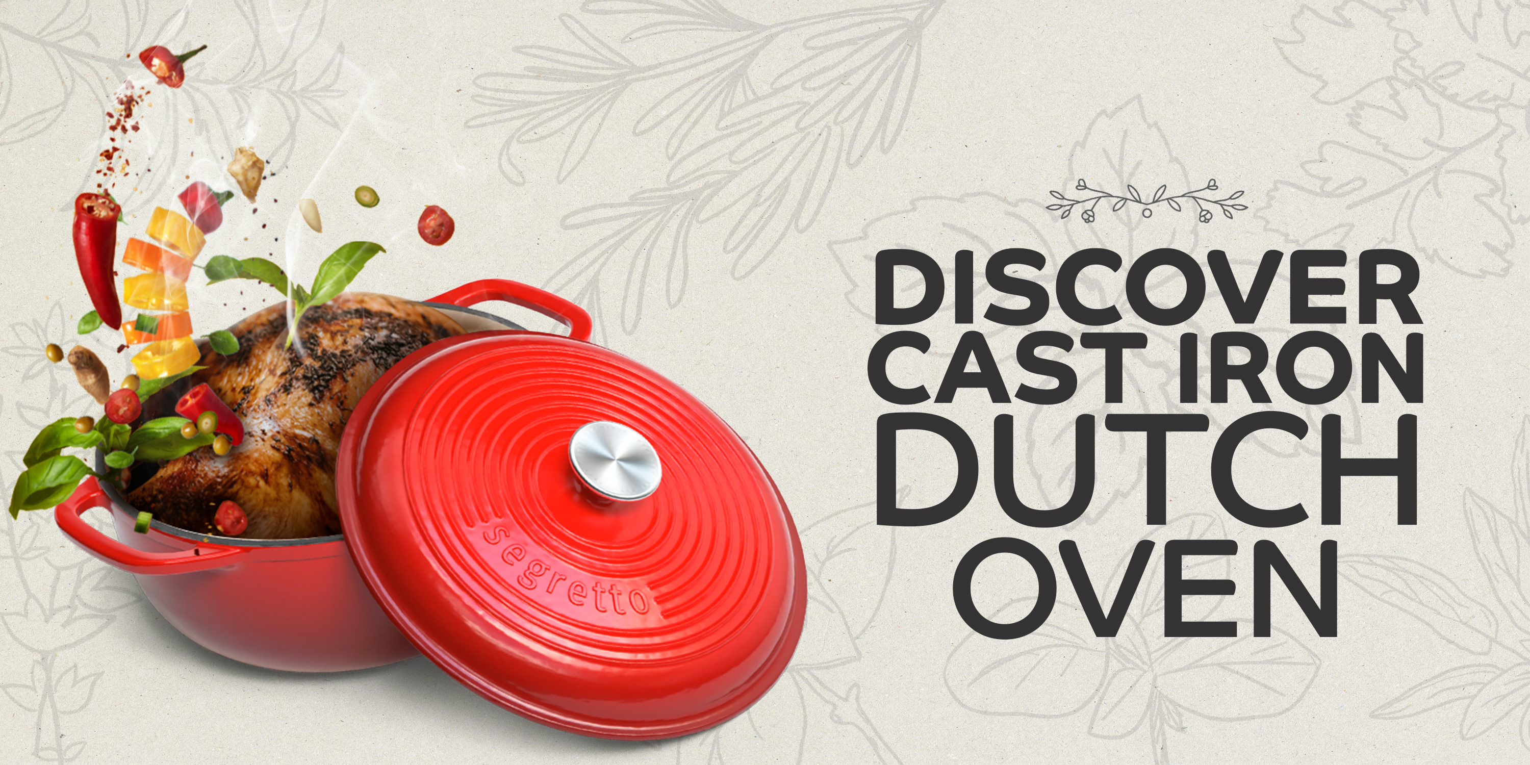 Amazon.com: Segretto Cookware Enameled Cast Iron Oval Dutch Oven