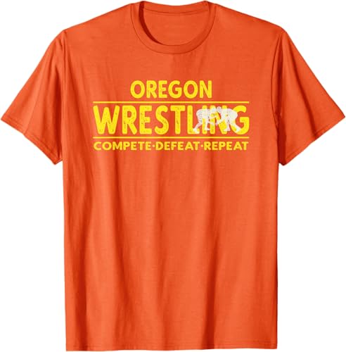Miniatura 21 de Oregon Wrestling - Compete, Defeat, Repeat T-Shirt Negro,Azul Marino,Asfalto,Blanco,Azul Pastel,Arándano,Rojo,Verde Bosque,Verde Kelly,Verde