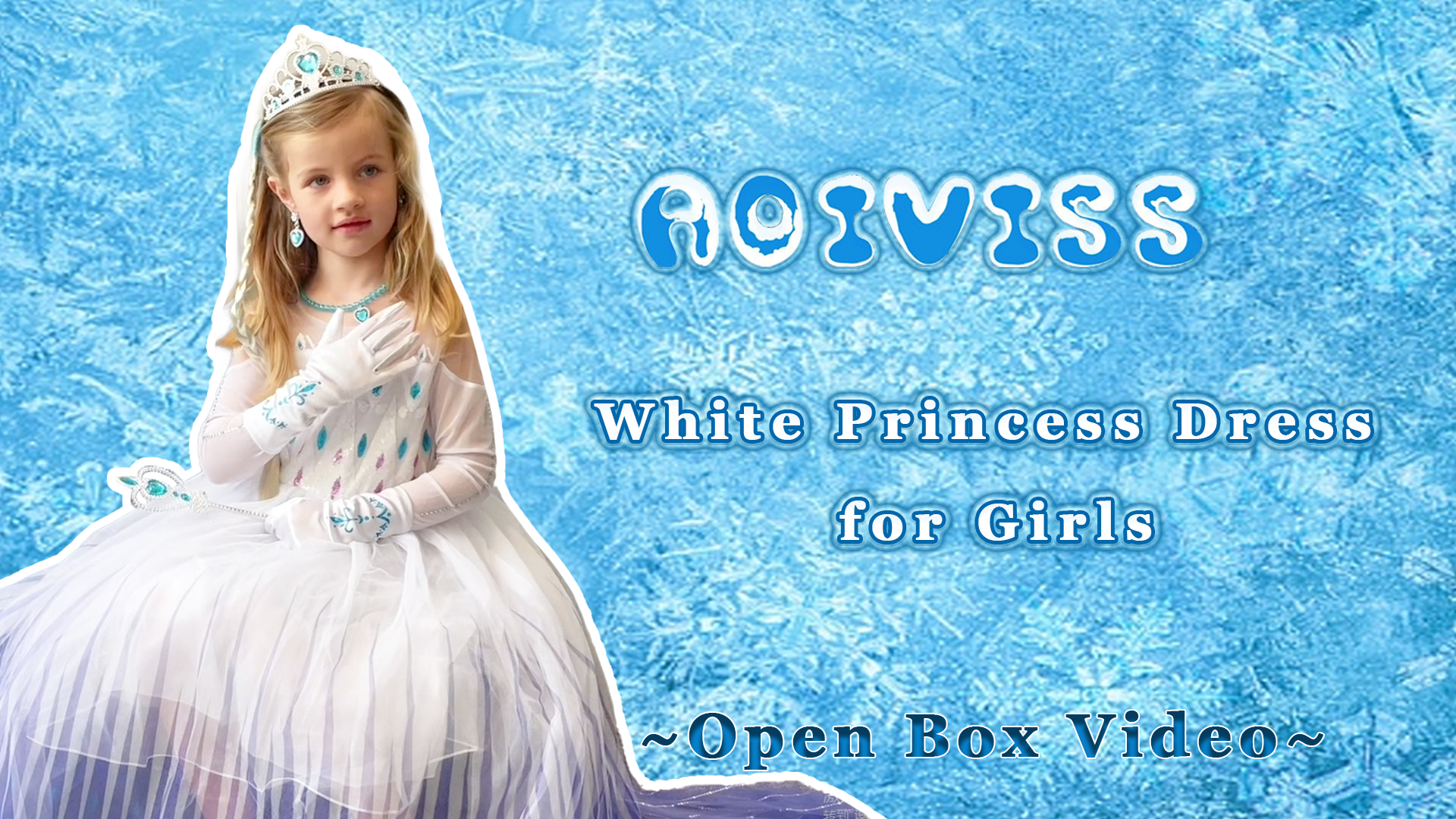 Aoiviss Prinsessenjurk met Pailletten voor Meisjes Witte Diamanten