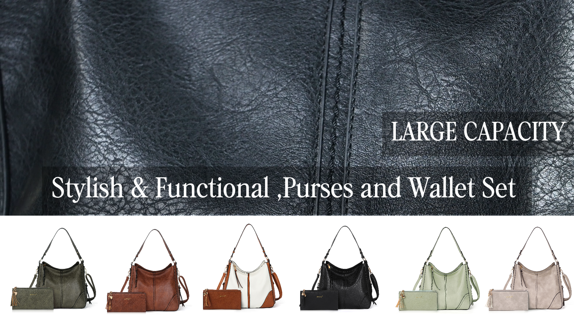 Bolso Hobo para mujer con dos piezas y correa ajustable miniatura 7