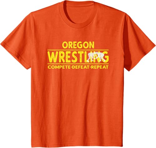 Miniatura 65 de Oregon Wrestling - Compete, Defeat, Repeat T-Shirt Negro,Azul Marino,Asfalto,Blanco,Azul Pastel,Arándano,Rojo,Verde Bosque,Verde Kelly,Verde