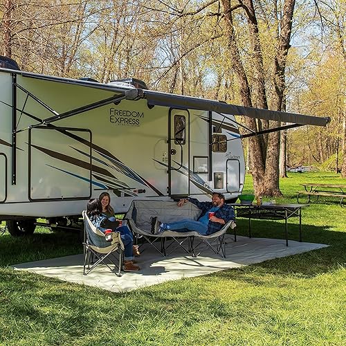 Miniatura 2 de Lippert Sofá plegable Campfire  Arena, alto loft, sofá plegable, soportes para tazas dobles, marco de acero recubierto de energía, tela de poliéster