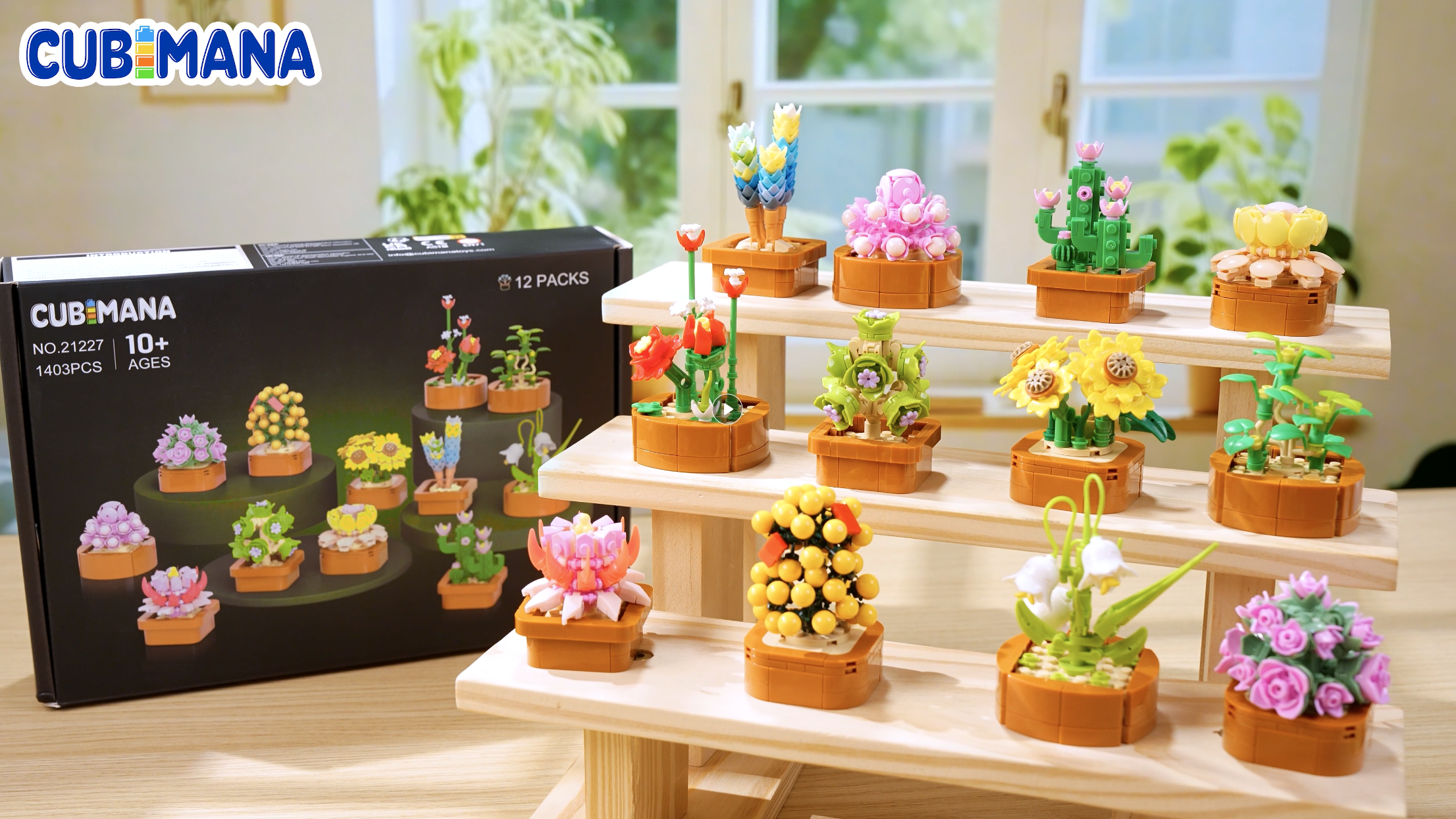Amazon.com: CUBIMANA 12 Pack Flowers Succulents Mini Building Set
