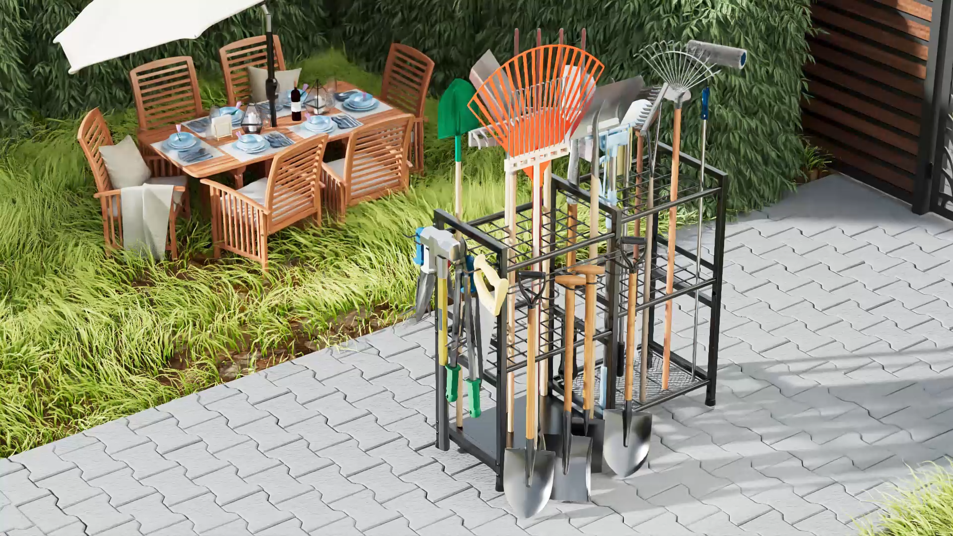 Amazon.com: CICUFY Garden Tool Organizer Storage Metal Yard Tool