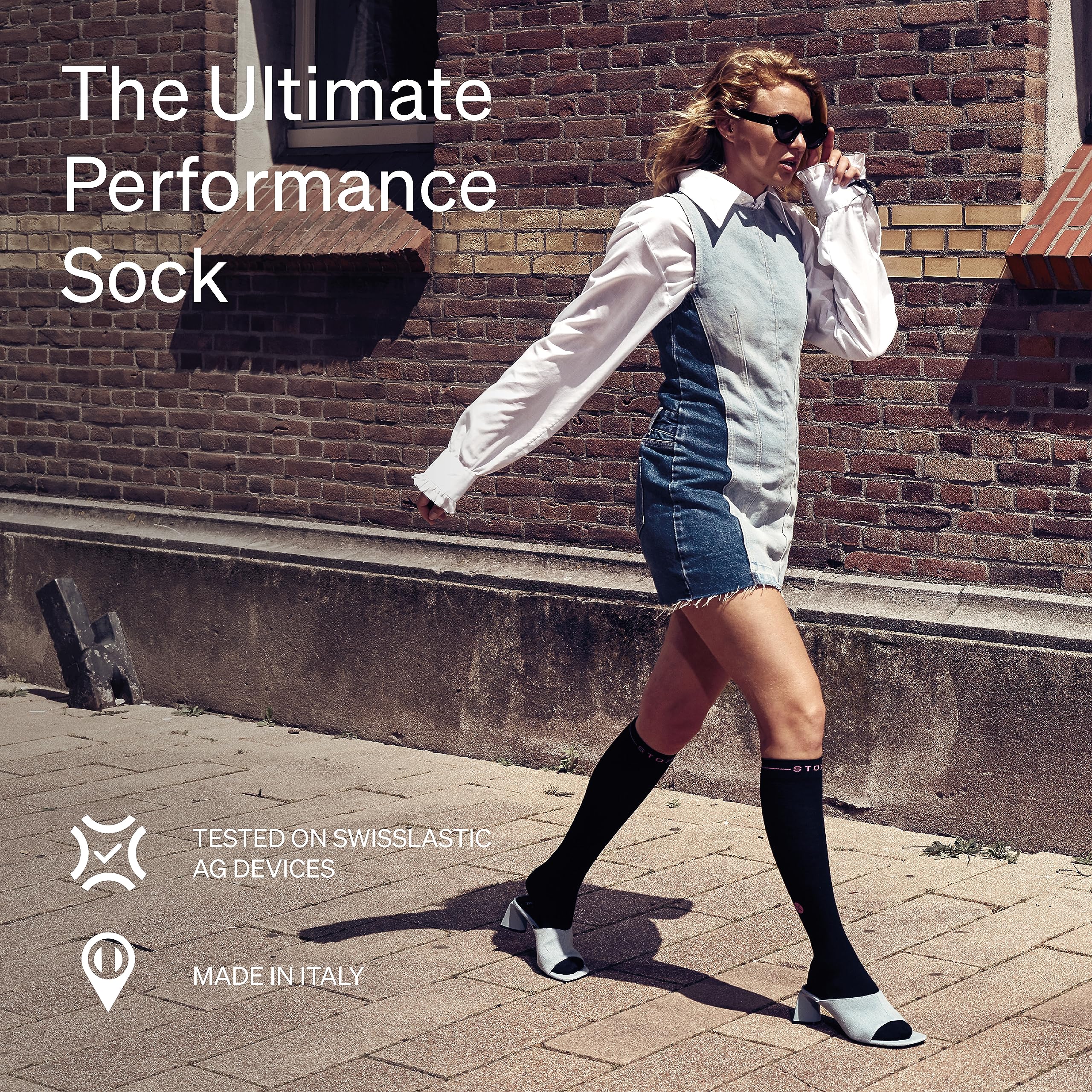 STOX Energy Socks | Chaussettes femme | Chaussettes de compression qualité supérieure | Chaussettes de confort en laine mérinos | Soulage les jambes fatiguées, douloureuses, gonflées |