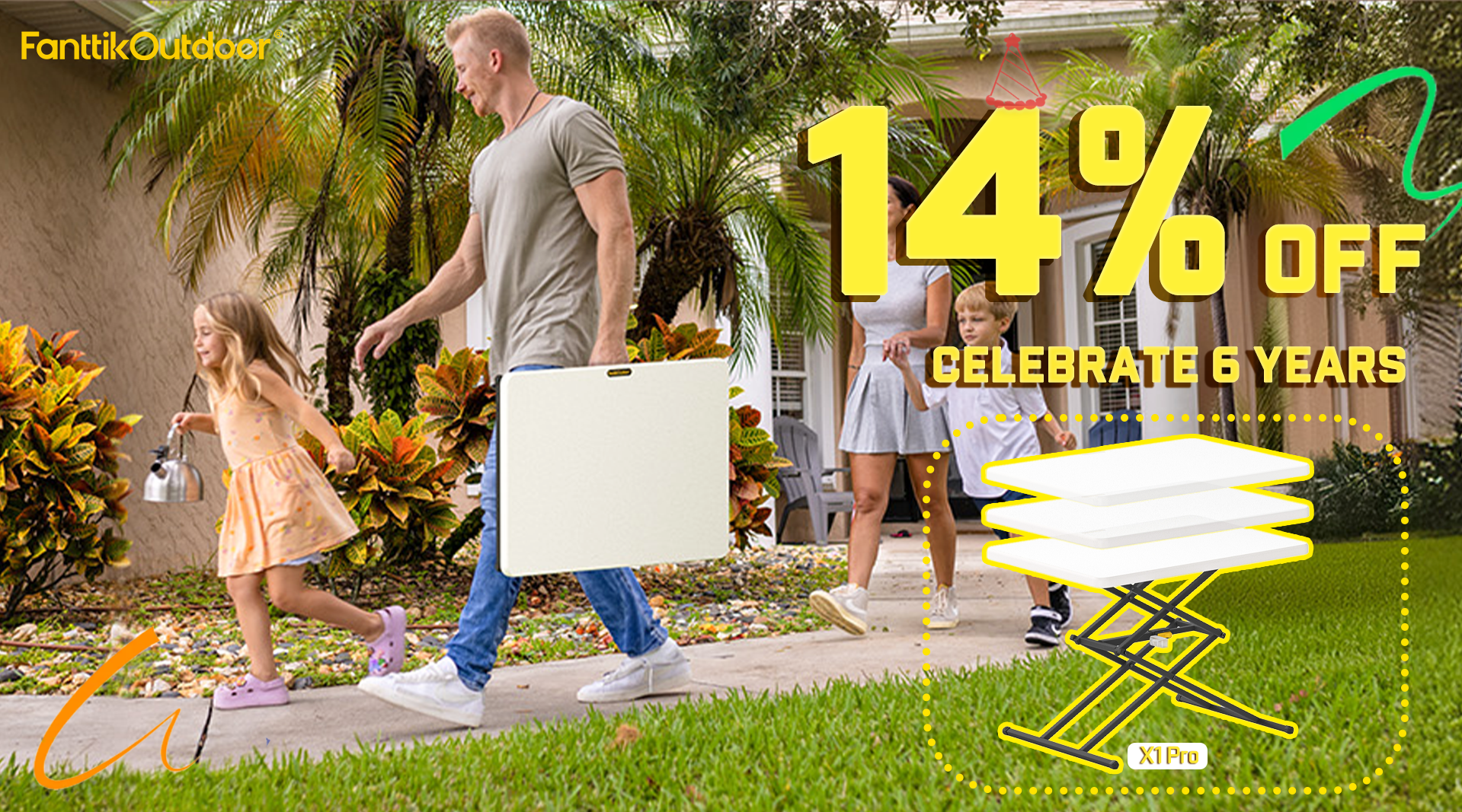 Amazon.com: FanttikOutdoor Folding Table 2-Second One-Hand Height