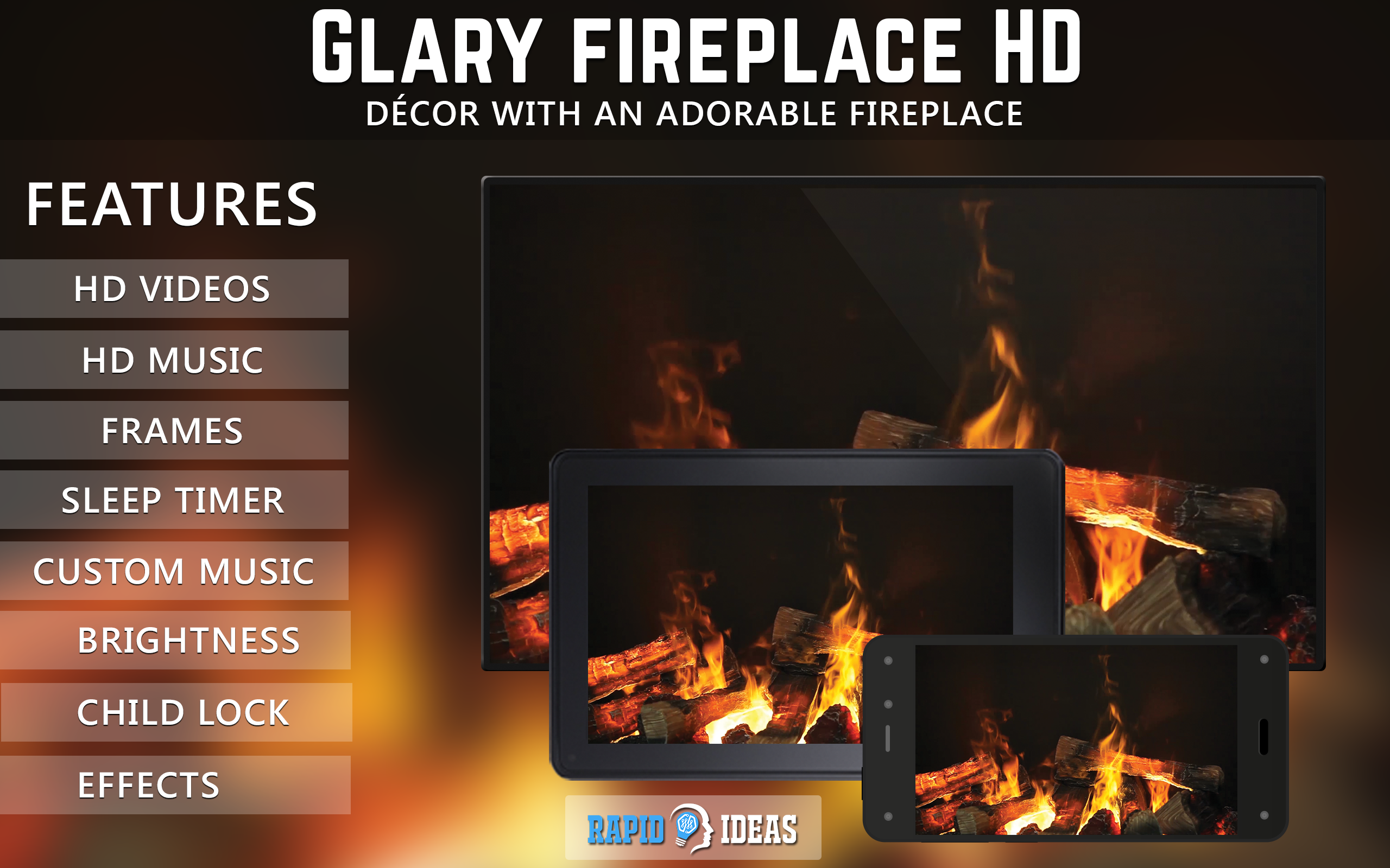 FREE Glare Fireplace HD - Enjoy the winter with beautiful hot chimney on  Christmas Holiday on your HDR 4K TV, 8K TV and Fire Devices as a wallpaper  & Theme for Mediation