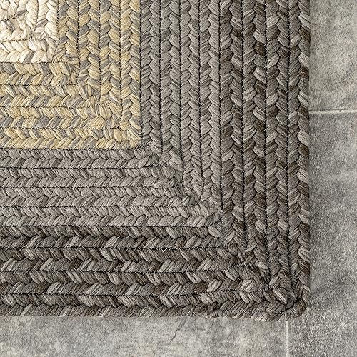 Miniatura 5 de nuLOOM Sammy alfombra trenzada para interiores y exteriores, 4 x 6 pies, color beige