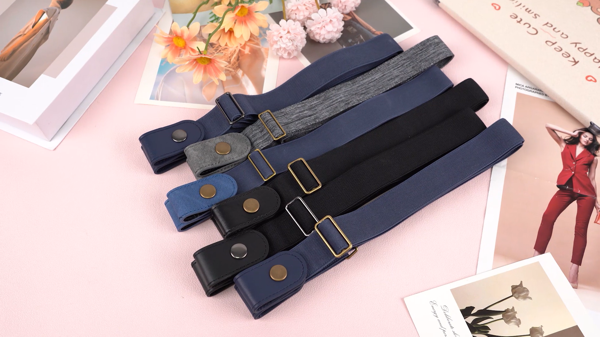 Lot De 4 Ceintures élastiques Sans Boucle - Réglables Comme Un Soutien-gorge - Invisibles Sous Les Vêtements - Pour Femme, Homme, Femme Enceinte