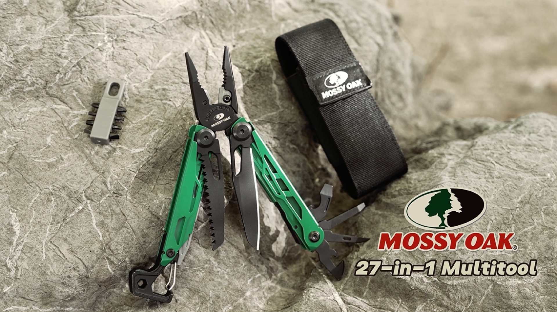 MOSSY OAK CNC-Machined Multitool Pliers, 27-in-1 Multi Tool with
