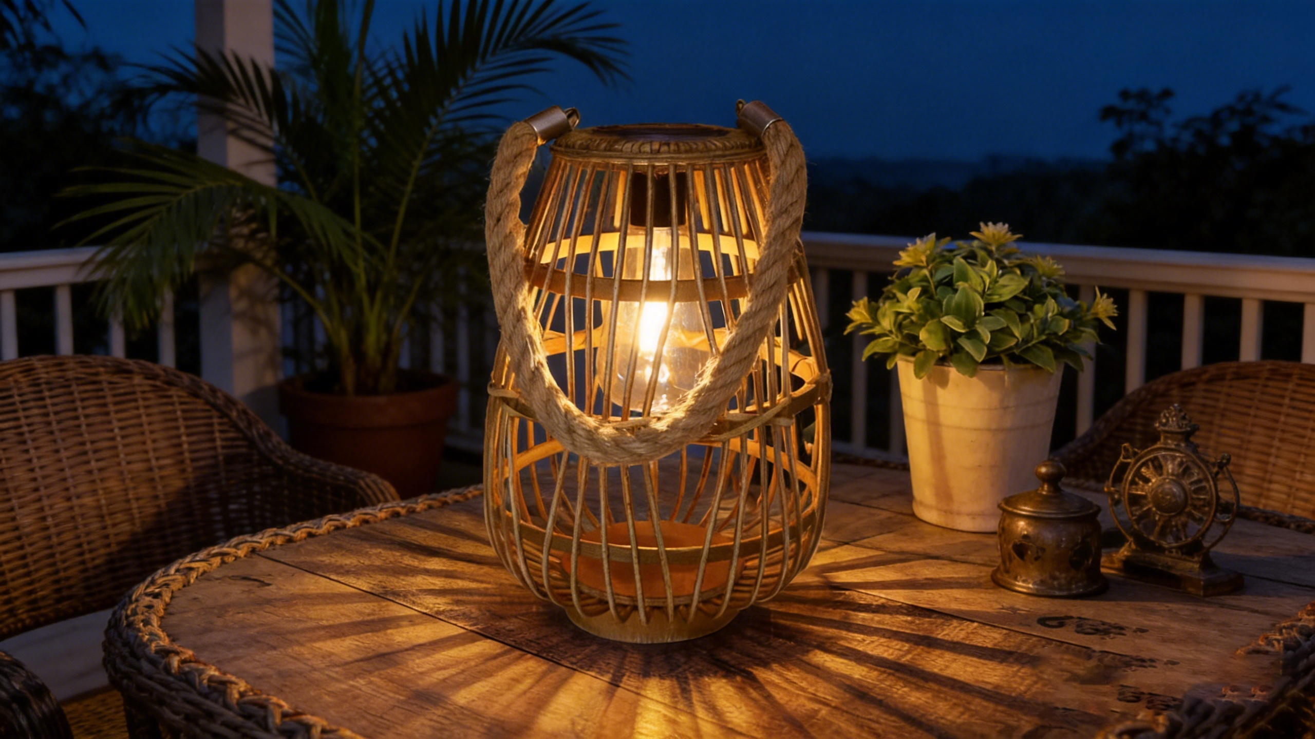 2-Pack Solar Lanterns Outdoor Waterproof – Hanging Rattan Woven Solar Lights With Auto On/Off – Boho Decor For Garden, Patio, Porch, Tree, Yard