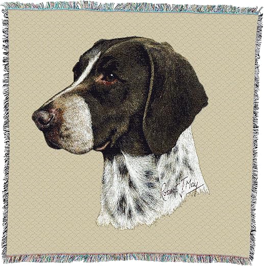 Pure Country 1946-LS German Pet Blanket, Canine on Beige Background, 54 by 54-Inch