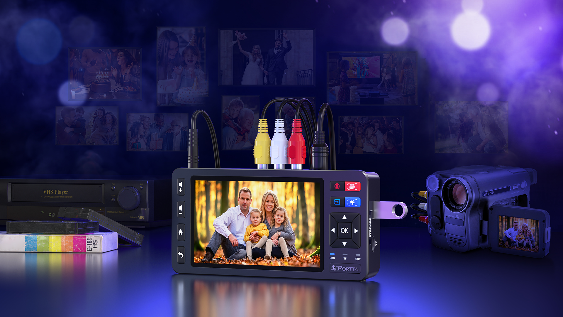 Amazon.co.jp: Portta VD20P vhs デジタル化 5インチHDスクリーン搭載