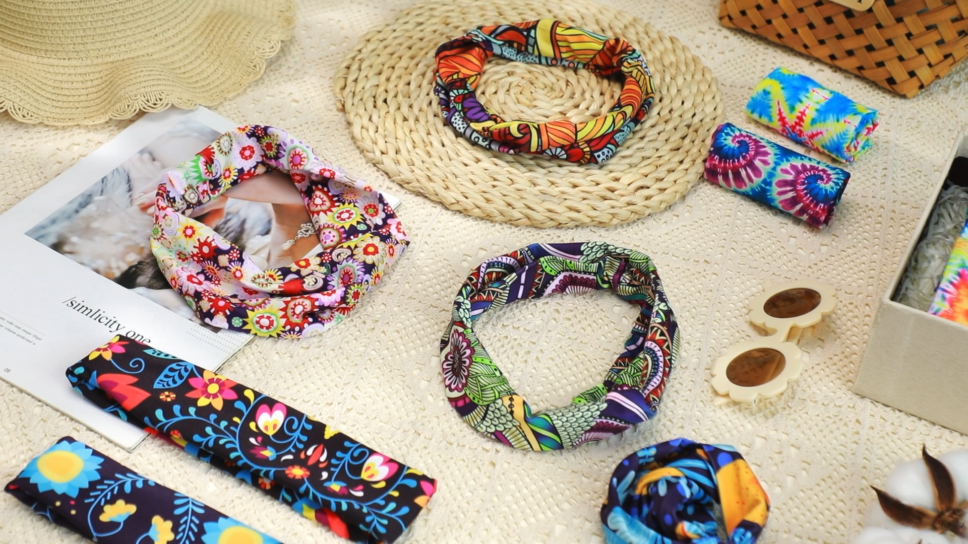 WILLBOND 9 Stück Afrikanische Stirnbänder – Dehnbar, Boho-Druck, Für Yoga, Sport, Workout, Als Haarschmuck Für Frauen & Mädchen