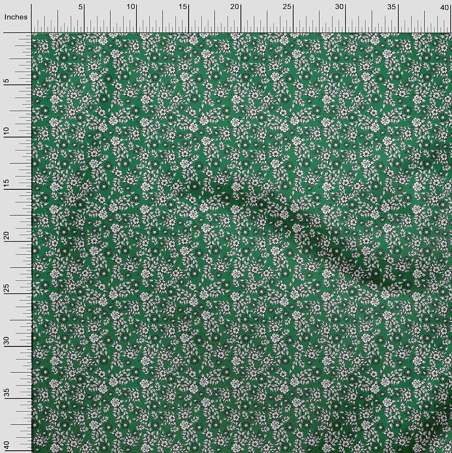 oneOone Cotton Flex Green Fabric Block DIY Clothing Quilting Fabric Print Fabric by Yard 40 Inch Wide-NN