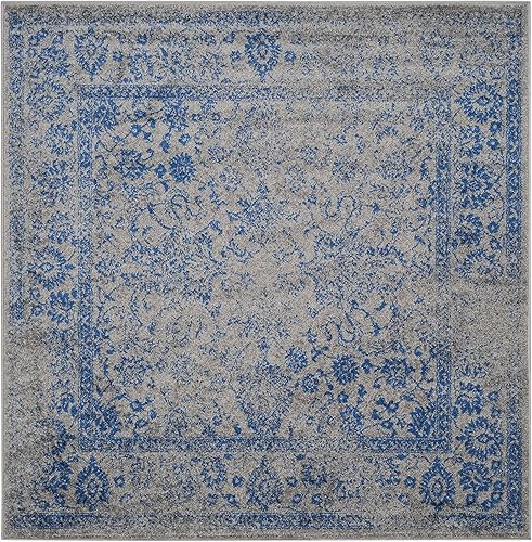 Miniatura 469 de Safavieh colección Adirondack - Alfombra de área, 6 x 9 pies, gris y azul, diseño oriental desgastado, no desprende pelusa, fácil cuidado, ideal
