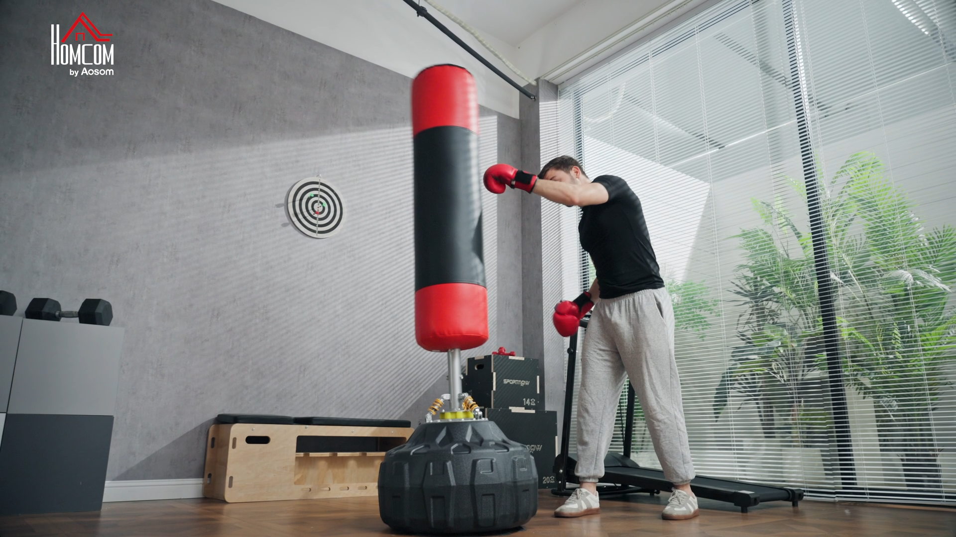 Sacco Da Terra Con Supporto Sacco Boxe HOMCOM Da Terra Con