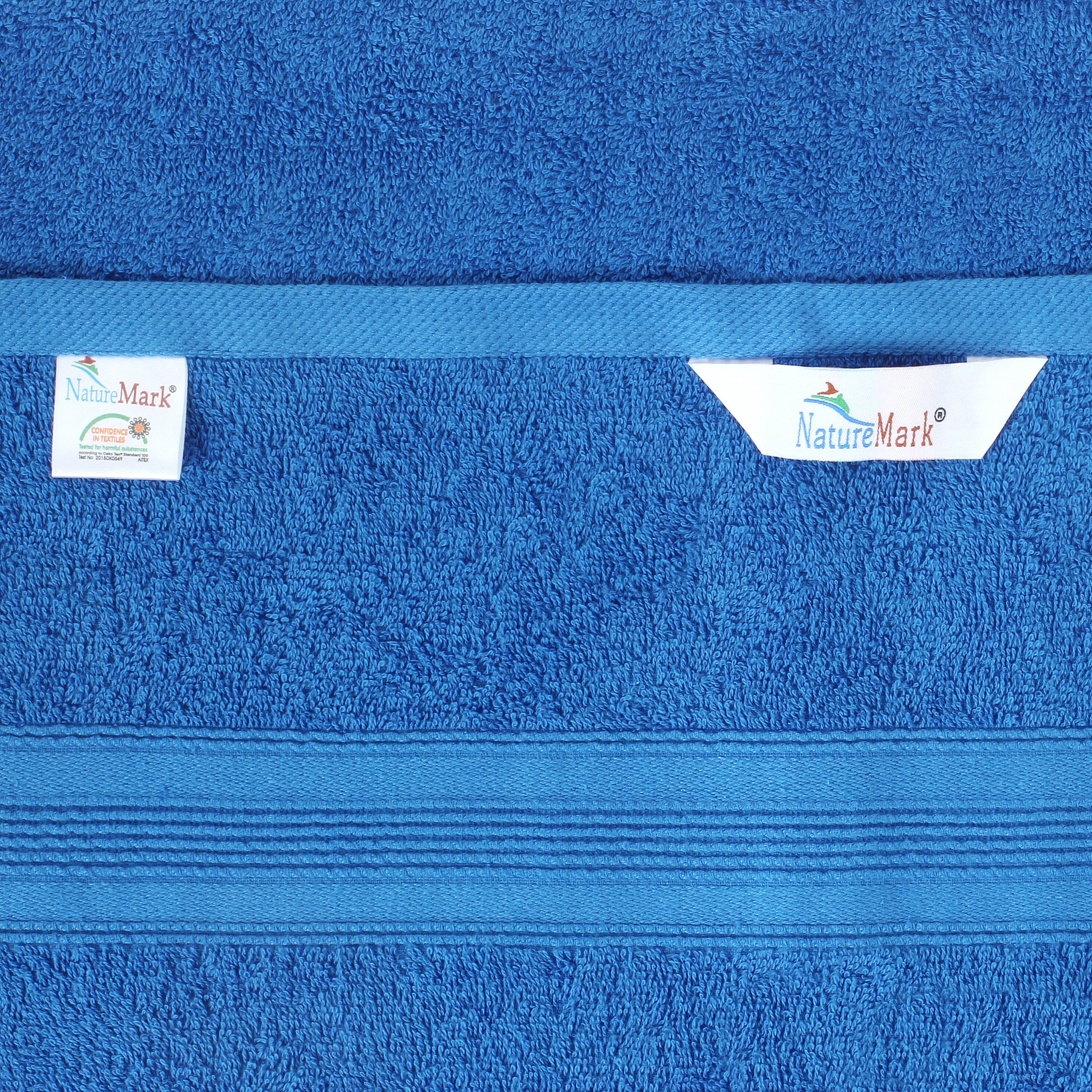 NatureMark, set di asciugamani in spugna, 10 pezzi di diverse misure, 4 asciugamani, 2 asciugamani da doccia, 2 asciugamani per ospiti, 2 guanti, blu royal, 10 tlg. Frottier Set