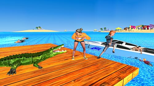 Angry Crocodile Scary Attack Wild Alligator & Komodo Dragon