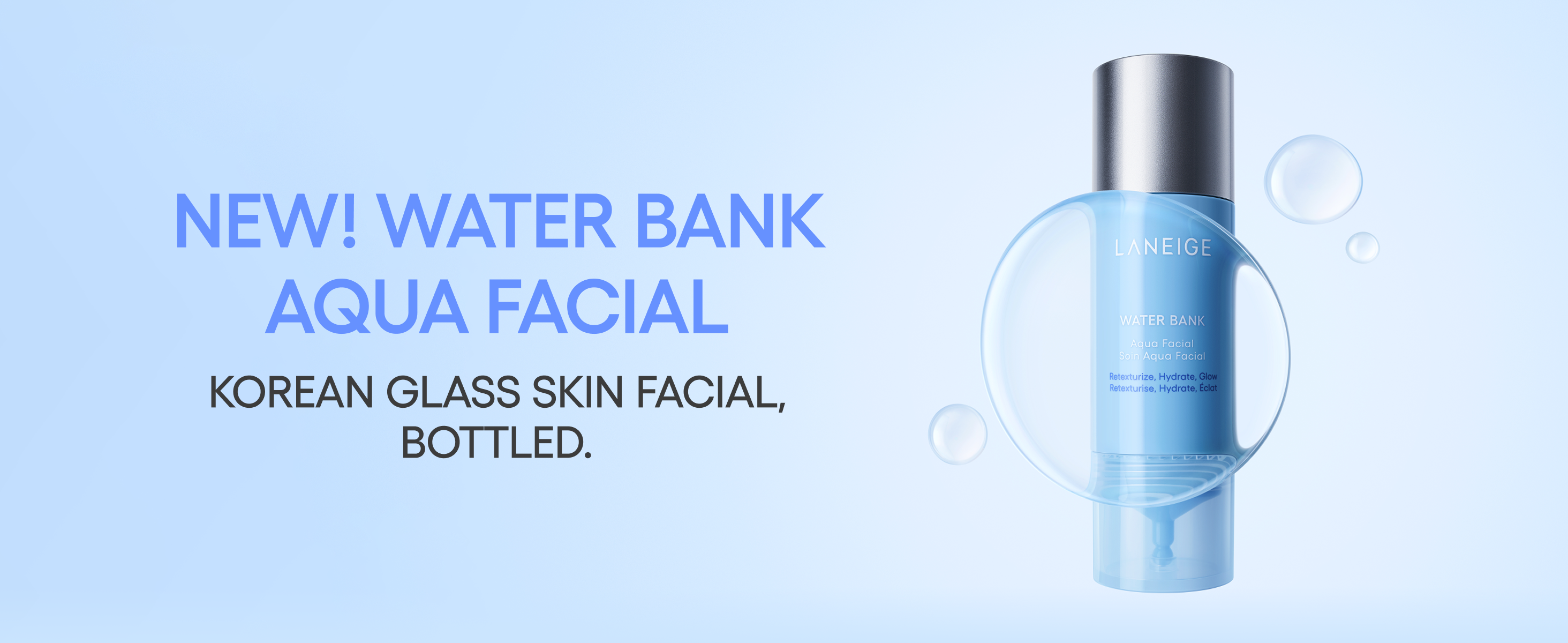 LANEIGE Water Bank Aqua Facial Serum | K-Beauty Exfoliating & Hydrating Serum | AHA BHA PHA Gentle Exfoliation| Hyaluronic Acid & Ceramide Glow Boost | Smooth, Soft, Radiant Skin