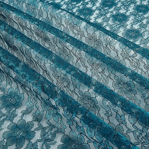 Raschelle Lace Teal, tela por yarda