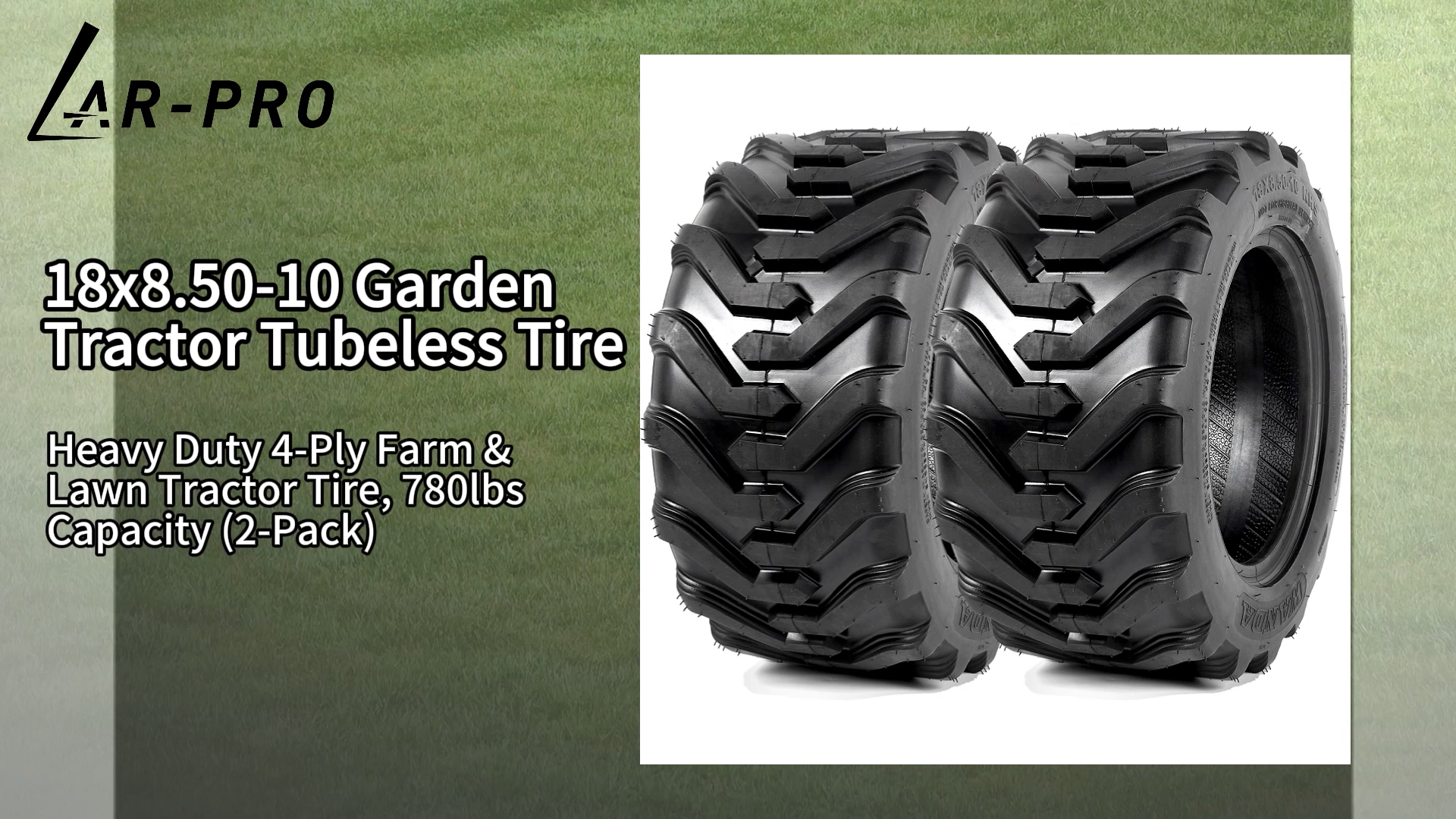 Amazon.com : AR-PRO (2-Pack) 18x8.50-10 Garden Tractor Tubeless